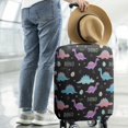 thumbnail image 2 of Black Cartoon Dinosaurs Eggs Stars Pattern Luggage Cover Fashion Suitcase Cover Baggage Covers Fit 25-28 Inch Luggage (Go Travel), 2 of 5