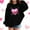 Black, variant on Girls Heart Graphic Hoodie White, Kids Valentine Pullover Sweatshirt Soft Stretchy with Metallic Print 3-14 Years,Size 3-4 T