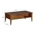 thumbnail image 4 of Mid Century Modern Style Wooden Coffee Table with One Drawer, Brown- Saltoro Sherpi, 4 of 6