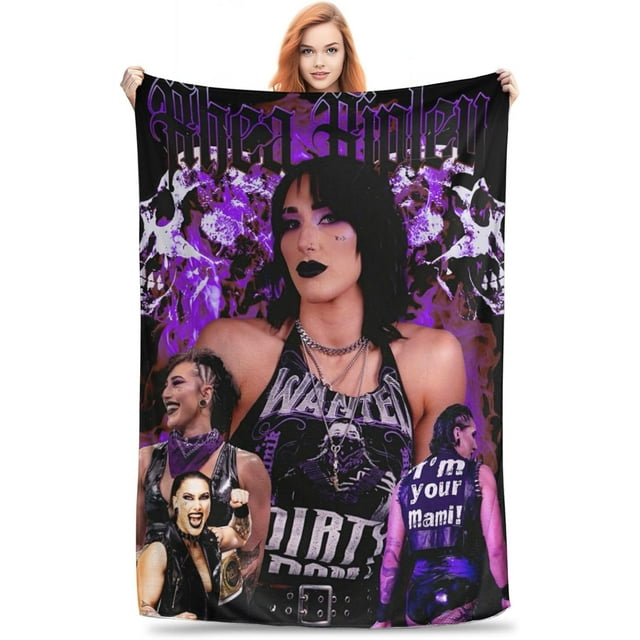 Rhea Wrestler Ripley Throw Blanket Lightweight Air Conditioner Blanket King Size Blankets for All Seasons Funny Blankets for Office for Running 40"x30"