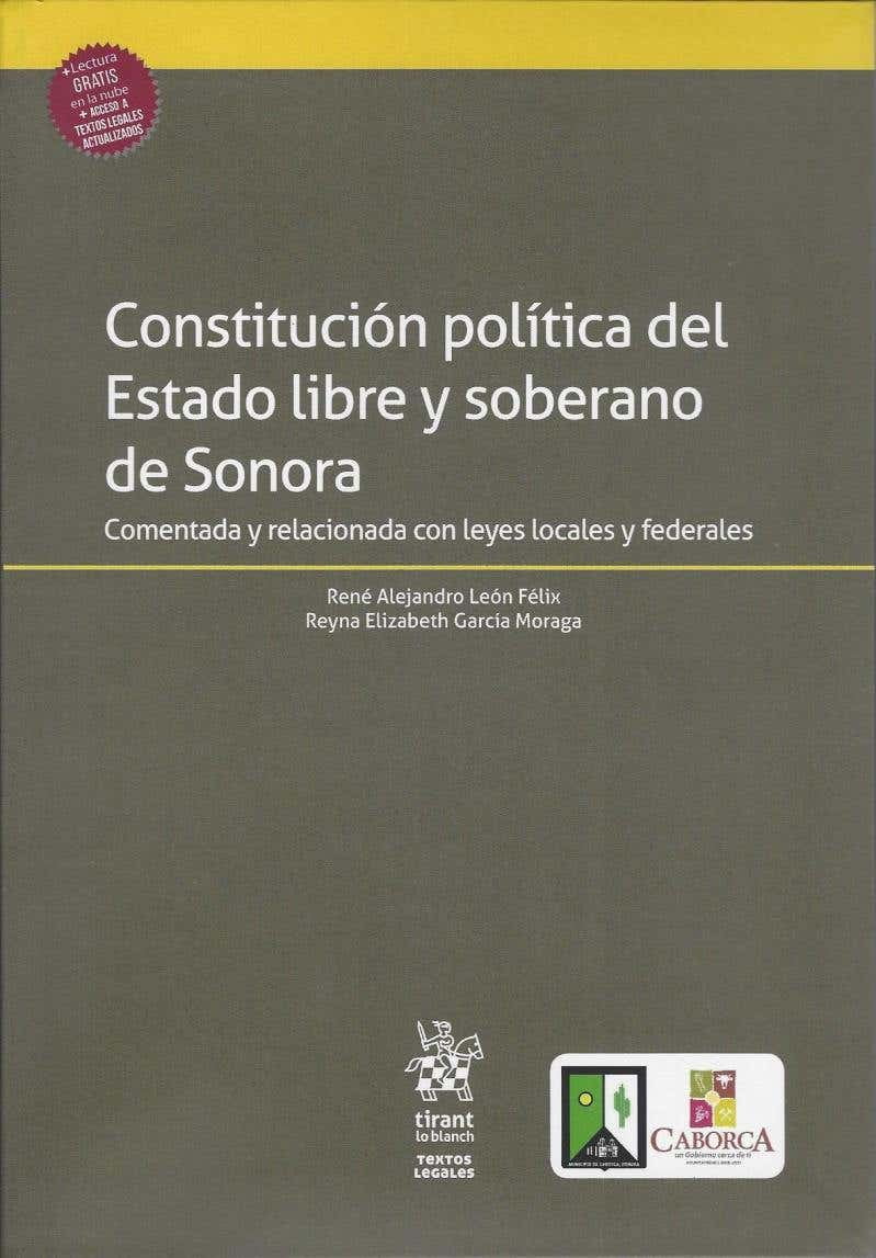 CONSTITUCION POLITICA DEL ESTADO LIBRE Y SOBERANO DE SONORA TIRANT LO ...