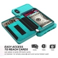 thumbnail image 4 of iPhone XR Wallet Case, Dteck iPhone XR Case with Credit Card Holder Slot Leather Wallet Shockproof Protective Zipper Pocket Purse Case For Apple iPhone XR 6.1 inch, Green, 4 of 9