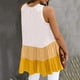 thumbnail image 4 of Gibobby Mujeres Verano Casual Tank O cuello Sleeveless Top Long Ruffle Tank Top Long Top(Amarillo,CH), 4 of 5