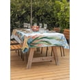 thumbnail image 3 of Outdoor Tablecloth with Umbrella Hole for Patio/Picnic/Party/Camping, Jellyfish Coastal Waterproof Table Cloth Rectangle Table Cover Washable, Summer Nautical Starfish Coral Ocean (52"x 70"), 3 of 8