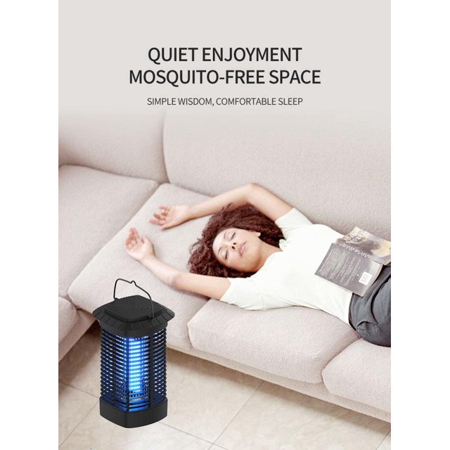 2 in 1 Outdoor Mosquito Killer Camping Light with Hook (US Standard), Portable and Effective USB Rechargeable Mosquito Killer IPX6 Waterproof, Suitable for Indoor Balcony Garden Hiking