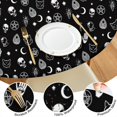 thumbnail image 4 of Black Gothic Skull Cat Pattern Round Fitted Tablecloth with Elastic Edge,Dining Table Cover Waterproof,Outdoor Round Tablecloth for Camping,Dining,Indoor and Outdoor, 4 of 7