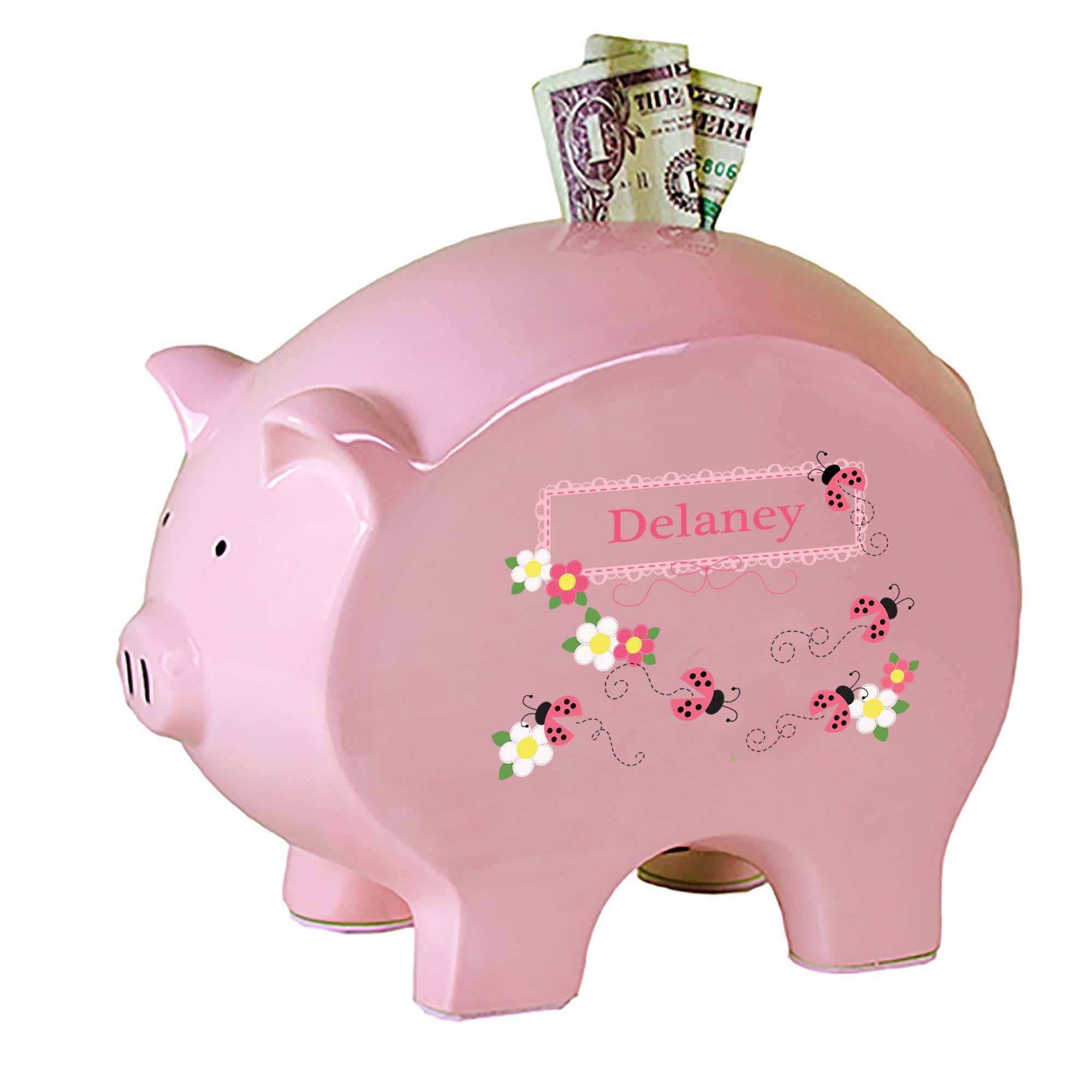 Pink Piggy Bank - Pink Ladybugs - Walmart.com - Walmart.com