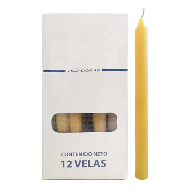 Velas Largas Parafina de 26cm Caja Con 12 piezas