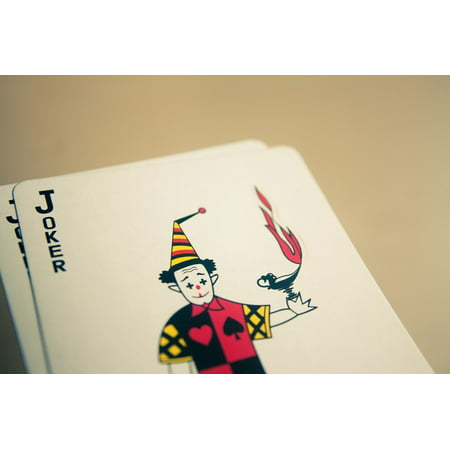 Framed Art for Your Wall Poker Casino Joker Gambling Card Deck Luck Cards 10x13