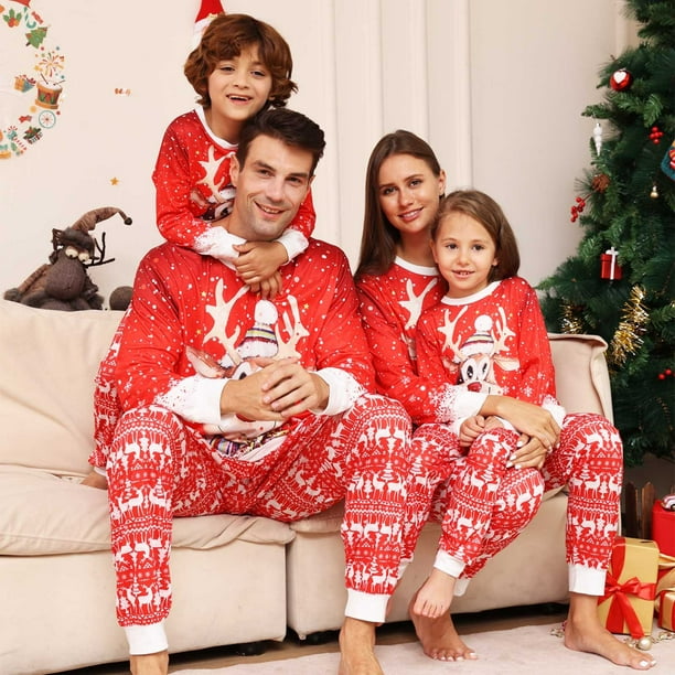 Pjs for Men Christmas Fashion Long Sleeves Men Printed Top Pants Family Matching Pajamas Set Christmas Family Pajamas Matching Sets on Clearance