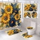 thumbnail image 1 of Juego de cortinas de ducha impermeables con forma de girasol para decoración de baño, 1 of 1