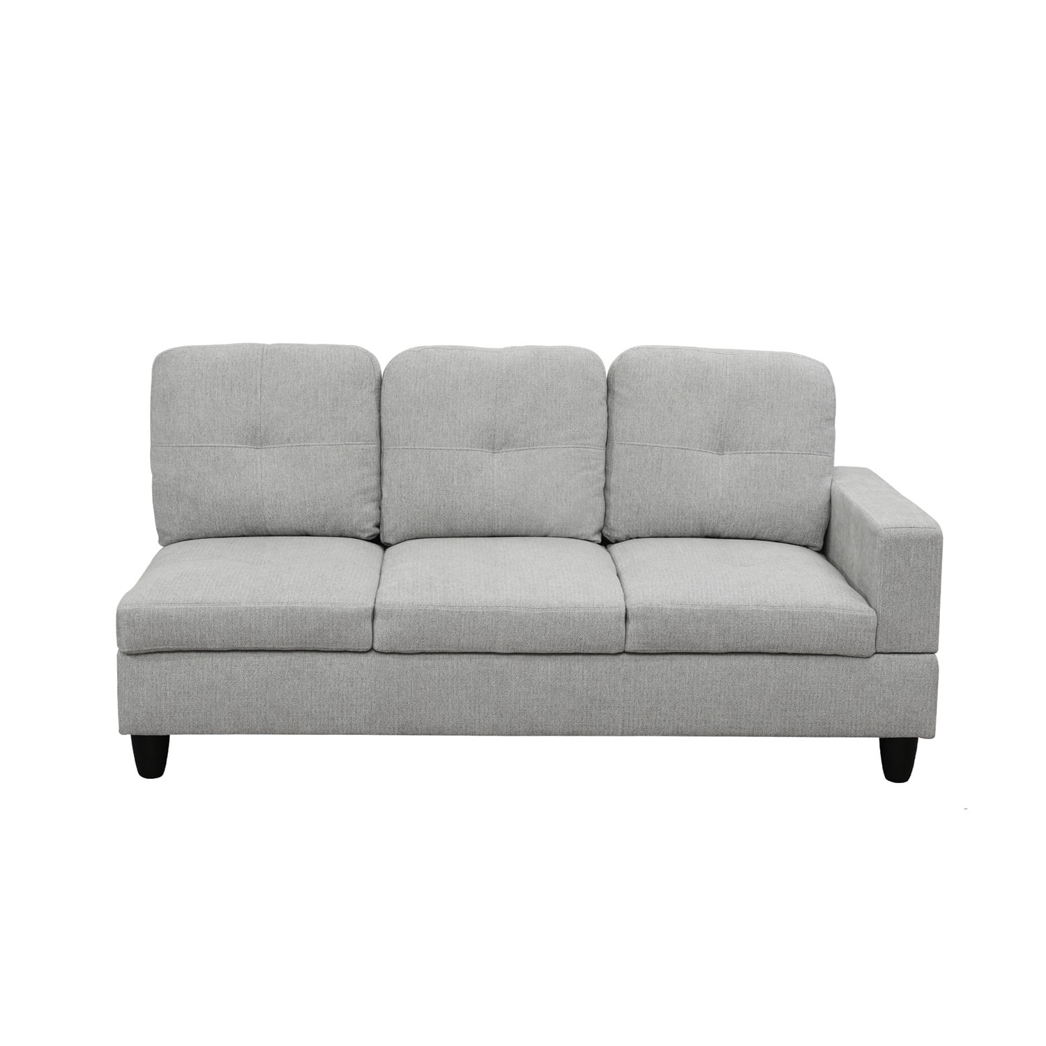 Hommoo Sofa Set, Flannel 3-Piece Couch Living Room Sofa Set, Light Grey