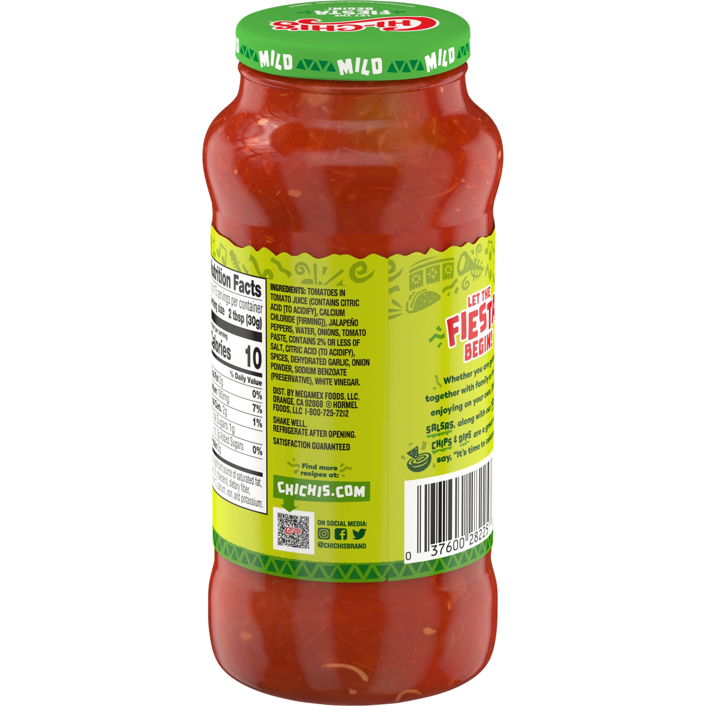 (3 pack) CHI-CHI'S Restaurant Style Salsa, Gluten Free, Chip Dip, Mild, 16 oz Glass Jar​