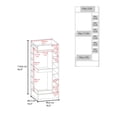 thumbnail image 6 of Wooden Cabinets, White Corner Bar Cabinet with Wine Rack and Open Shelf, White Living Room Cabinets,Particle Board Cabinets With Doors, Furniture Primary Living Space Cabinets, 6 of 6