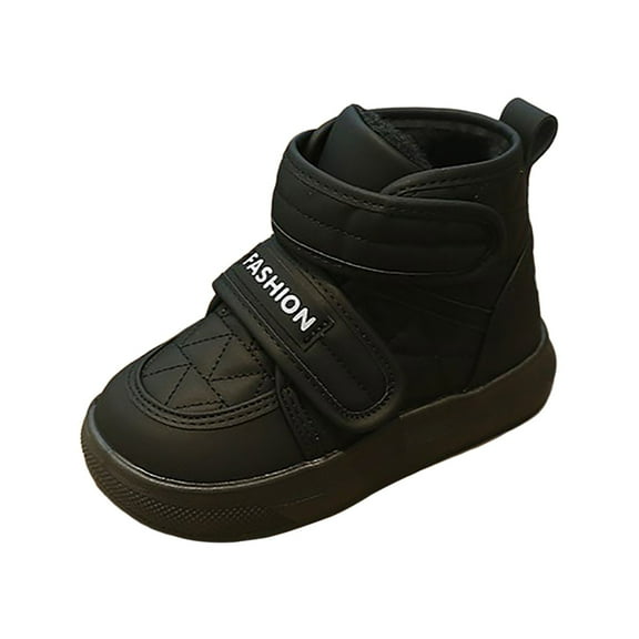 Akiihool Boys Winter Boots Boys Girls Winter Cold Weather Warm Water Resistance Snow Boots (Black,3.5-4 Years)