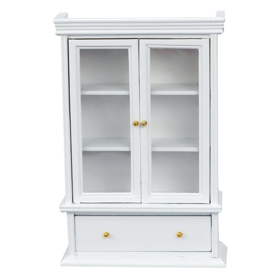 EXHUMKY Dollhouse Mini Storage Cabinet White 1Pc 5.9X3.9X1.4in