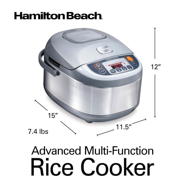 Hamilton Beach Rice Cooker and Food Steamer, 30 Cups Cooked (15 Uncooked),  Steam Basket, Black, 37555 