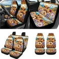 thumbnail image 2 of Uorisanigo Car Seat Cover Seat Protector 18 PCS, with Steering Wheel Cover Seatbelt Pad Center Console Covers Headrest Cushion Handbrake Covers Coasters Keychain,Highland Cow Flower Aztec, 2 of 7
