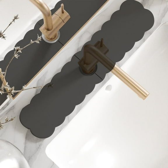 Faucet Mat for Kitchen Sink - Long Diatomite Fast Drying Stone Sink Tray, Super Absorbent, Prevents Moisture Buildup - Faucet Splash Guard for Bathroom Counter