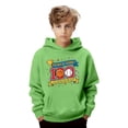 thumbnail image 2 of IWRICH Boys Girls Back to School Hoodie Funny 100 Days of School Graphic Pullover Tops Casual Soft Hooded Sweatshirt,Size 2-13 Years Green 150, 2 of 4