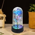 thumbnail image 4 of PEACNNG Galaxy Rose LED Light in Glass Dome - Color Changing Flower Gift for Valentine‘s Day  Birthday  Mom  Women - Preserved Artificial Flower with Romantic LED String Lights, 4 of 8