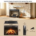 thumbnail image 5 of 28" Electric Fireplace Insert Heater with Infra Red Remote and Sensitive Touch Button,Multicolored Flames,Fireplace with Double Safety Protection Device,Antique Black, 5 of 9