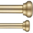 thumbnail image 3 of Modern Double Curtain Rods, Warm Gold Curtain Rod 36-72 Inch Length Drapery Rods with Simple Decorative End Caps 1 Inch Front and 5/8 Inch Diameter Back Dual Curtain Rod Telescoping Window Rods, 3 of 14