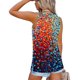 thumbnail image 3 of Playeras,Blusas y Tops,Ropa para Mujer Camisetas Sin Mangas Para Mujer Mujeres Casual Tie Dye Vintage Impresión Cuello en V Sin mangas Chaleco Camiseta Blusa Tops (Green, S), 3 of 6