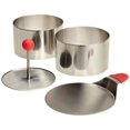 thumbnail image 1 of Ateco 4952 - Juego de moldes redondos para alimentos (2,75 x 2,1" de alto, 4 piezas, incluye 2 anillas), Plateado, Large Mold Set - 3.5 x 2.1" High, 1 Ateco NA, 1 of 7