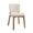 Beige-Coffee Striped, variant on Dycanpo Wooden Dining Chairs Set of 4, Wide Back Kitchen Side Chairs for Modern Farmhouse Dining Room, Linen Upholstered and Dark Brown Legs