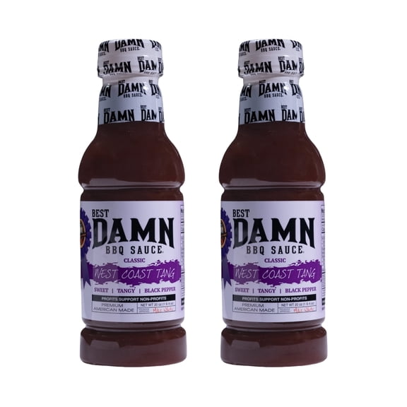 Best Damn BBQ Sauce West Coast Tang Barbecue Sauce BBQ 2-20 oz. Bottles