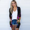 thumbnail image 3 of Cardigan à Col en V Imprimé Papillon pour Femmes Manches Longues avec Poches, 3 of 6
