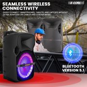 5 Core Party Speaker w Microphone 400W Big Rechargeable Bluetooth Loud PA DJ Karaoke System w Stand