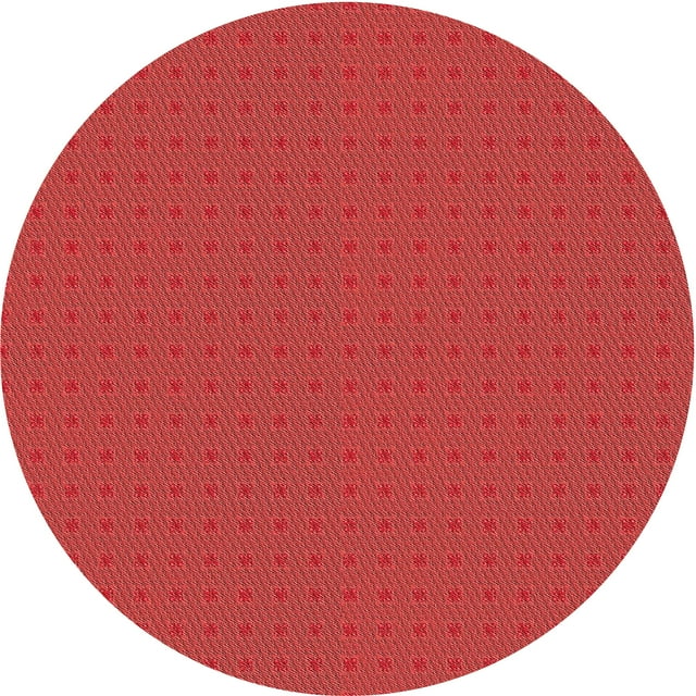 Ahgly Company Tapis d'Intérieur Rond Lavable en Machine Rouge Transitionnel, 8 Pieds Rond
