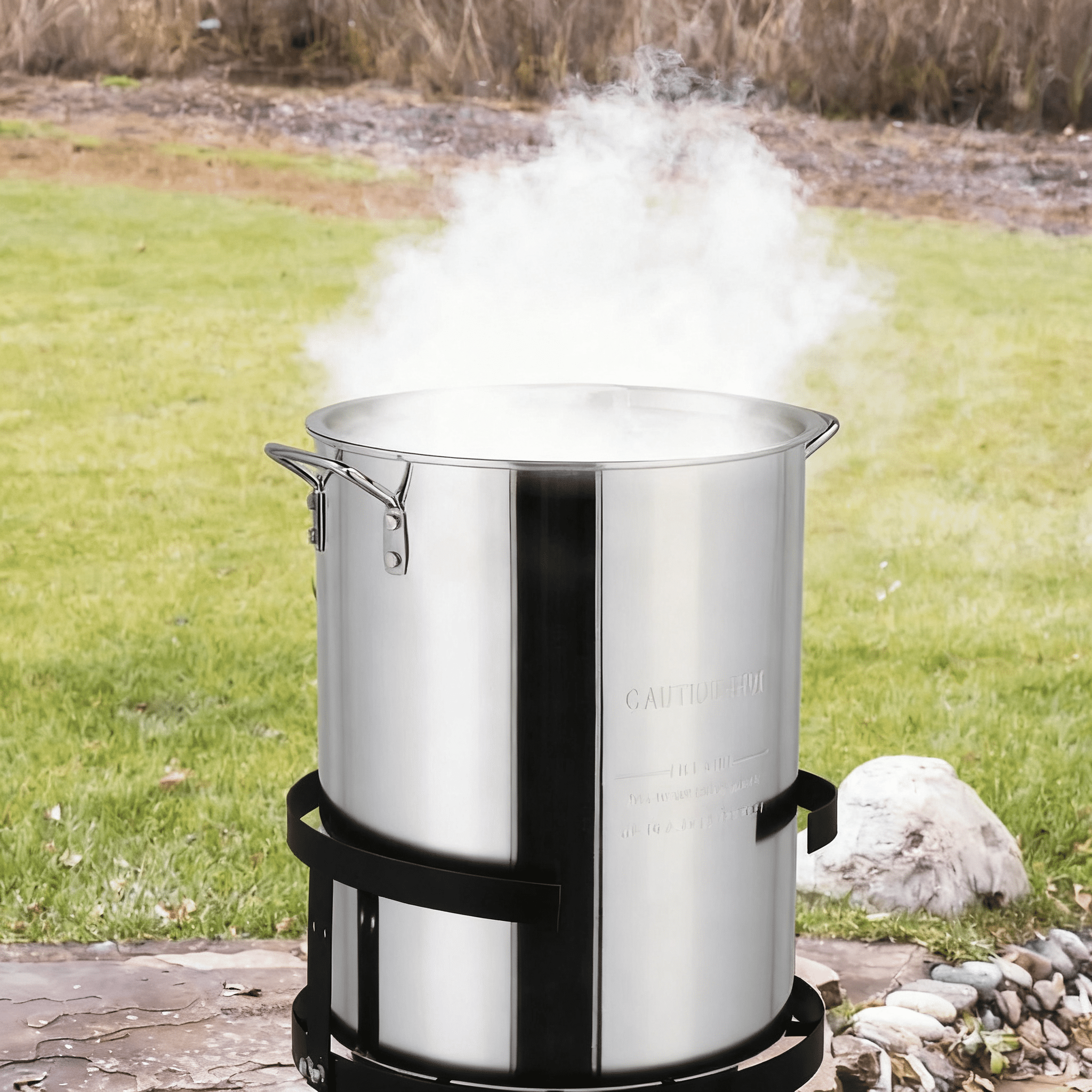 30QT Aluminum Turkey Fryer with Thermometer, 55000 BTU, Portable for Outdoor Cooking (Turkey/Seafood)