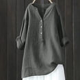 thumbnail image 2 of Linen Shirts for Women 2026 Summer Casual Button Down V Neck Short Sleeve Tops Comfy Trendy Business Work Blouses, 2 of 6