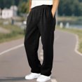 thumbnail image 2 of LpwkSSA Boys' Winter Sports Pants Soft Straight Leg Solid Color Elastic Waist Side Pockets Slim Sports Casual Sweatpants Black 10-11Years, 2 of 6