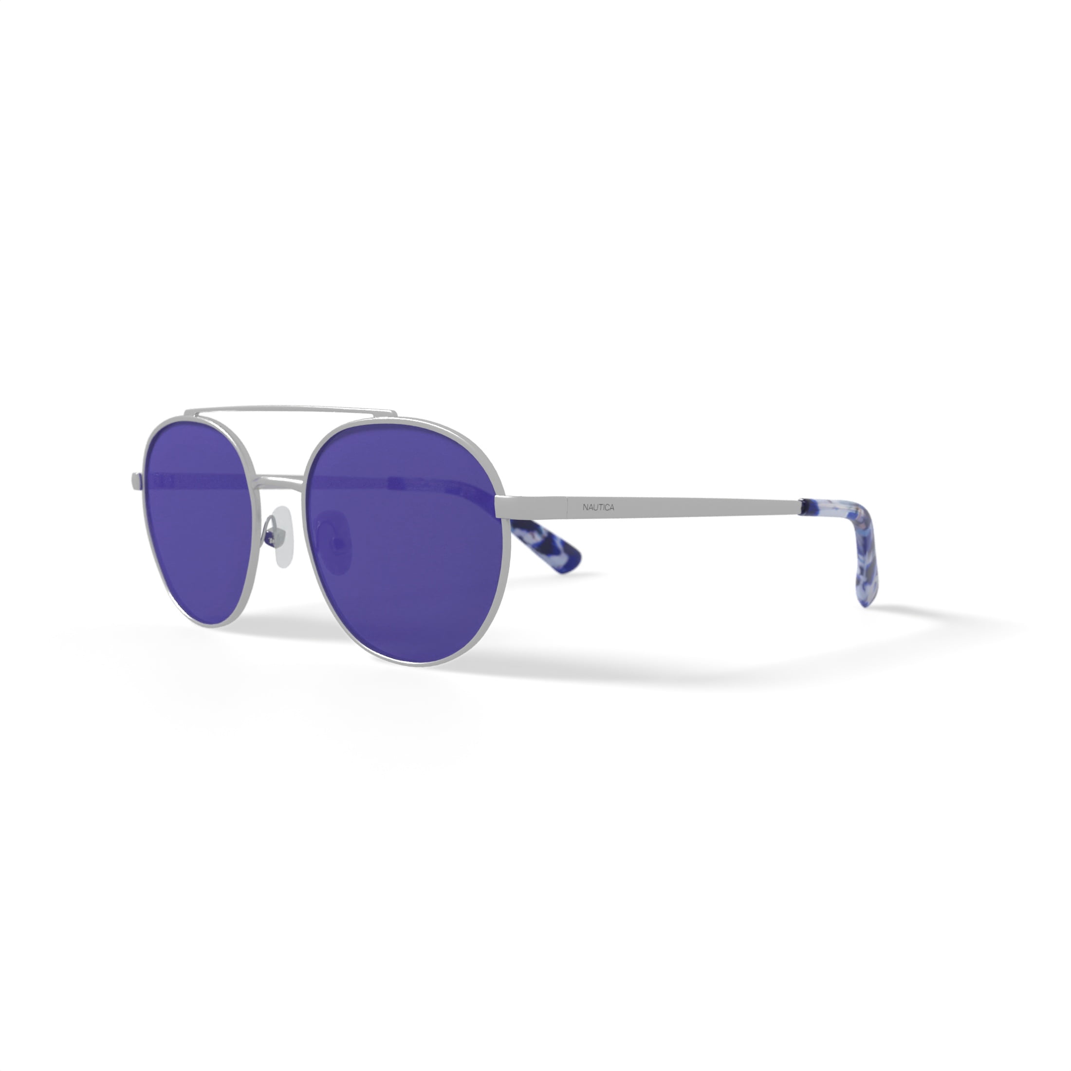 Nautica Women's Rx'able Fashion Sunglasses, NLS6012, Silver, 53-18-140, with Case