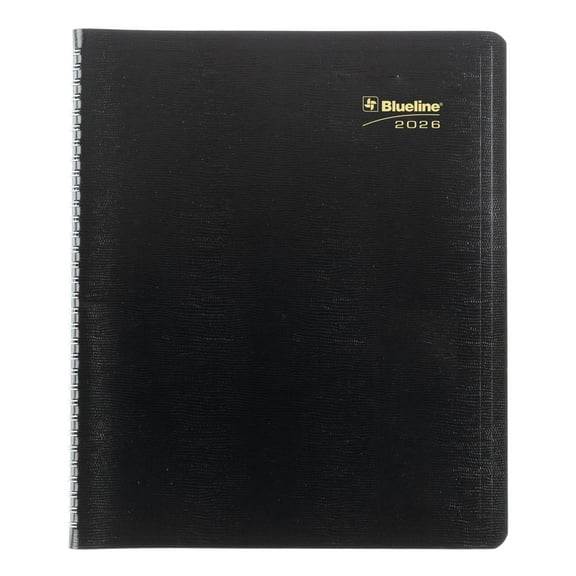 Rediform C151281T Plan And Link Monthly Planner, 11" X 9.06", Black Cover, 16-month: Sept 2025 To Dec 2026