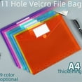 thumbnail image 4 of Carpeta de almacenamiento de facturas de plástico PP engrosado con 11 orificios, etiqueta de hojas sueltas, velcro, transparente, 4 of 5