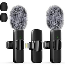 Professional Wireless Lavalier Lapel Microphone for iPhone, iPad, Mini Video Recording Mic for Interview Video Podcast Vlog YouTube & Livestream, Noise Reduction, Plug & Play