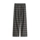 thumbnail image 1 of Pantalones largos informales cepillados para hombre, ropa de dormir, pijamas largos a cuadros, pantalones para hombre, 1 of 2