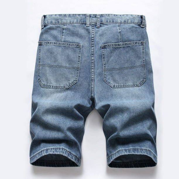 DPTALR Men's Denim Shorts Loose Five-point Pants Multi-pocket Overalls
