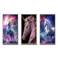 thumbnail image 2 of Designart "Cosmic Unicorn Purple Magical Charm III" Fantasy Unicorn Framed Wall Art Set Of 3 - Purple Children's Art Frame Canvas Set For Living Room Decor, 2 of 6