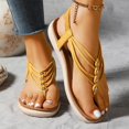 thumbnail image 3 of Women's Flat Sandals Comfortable Casual Flat Sandals Summer Walking Shoes Casual Ankle Elastic Flip Flops Shoes Women's Summer Round Toe Shoes, 3 of 9