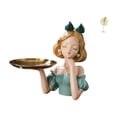 thumbnail image 1 of Bandeja para llaves con forma de princesa, figura de niña de resina, plato para dulces, escultura de hoja, adorno de metal para organizar llaves, joya, 1 of 8