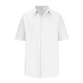 thumbnail image 5 of Wo-Fusoul Mens Shorts Men's Linen Short Sleeve Lapel Collar Button-Down Shirt, Solid Color Casual Wear Mens Shirts Short Sleeve, 5 of 6