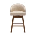 thumbnail image 4 of Bar Stools Set of 2,Swivel Counter Height Barstools,Comfortable Bar Chairs with Tufted Back and Nail Head Trim,Kitchen Island Chair Stools with Wood Legs and Footrest for Home Bar Dining Room,Apricot, 4 of 7