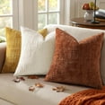 thumbnail image 2 of Rust Chenille Throw Pillow Covers 20x20 Set of 2 Thick Textured Slubby Couch Pillow Covers Farmhouse Accent Modern Neutral Decorative Pillow Cases for Bed Sofa Living Room, 2 of 7