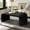 Black, variant on Wooden Coffee Table for Living Room, Farmhouse Vintage Crafts Coffee Table,Curved Art Deco Design Center Table, Cocktail Tea Tables